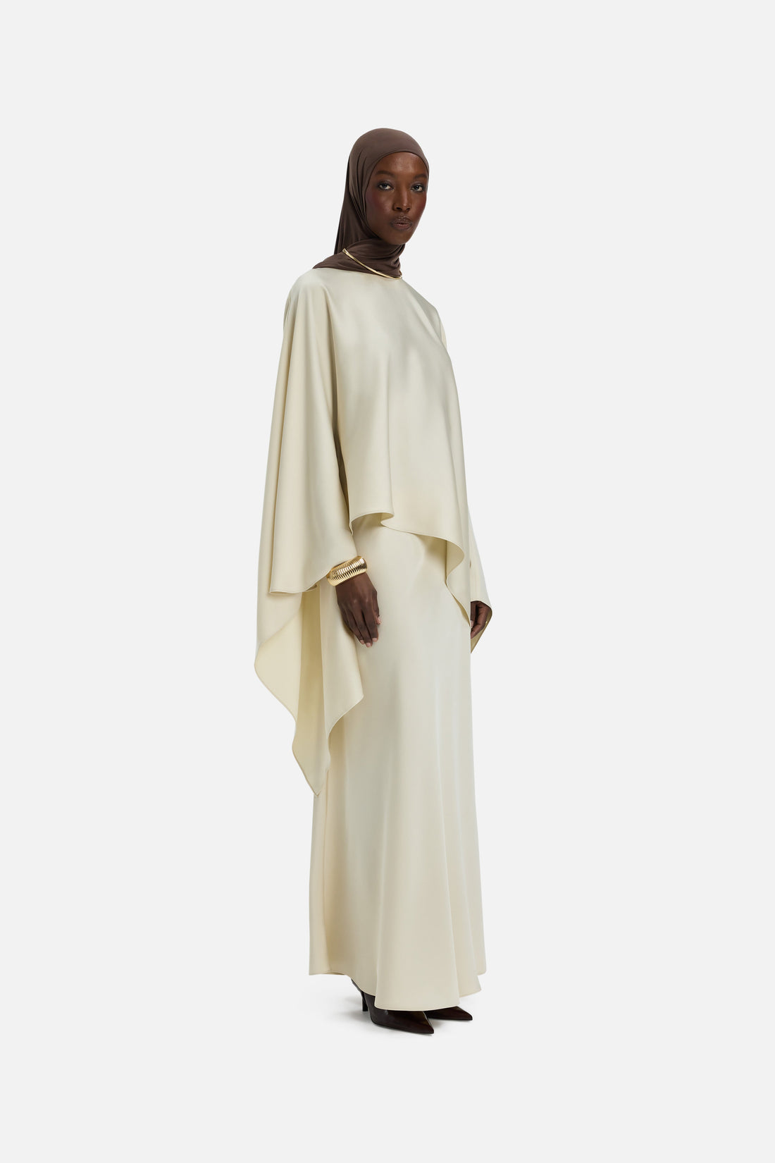 Asymmetric Cape Blouse | Sand
