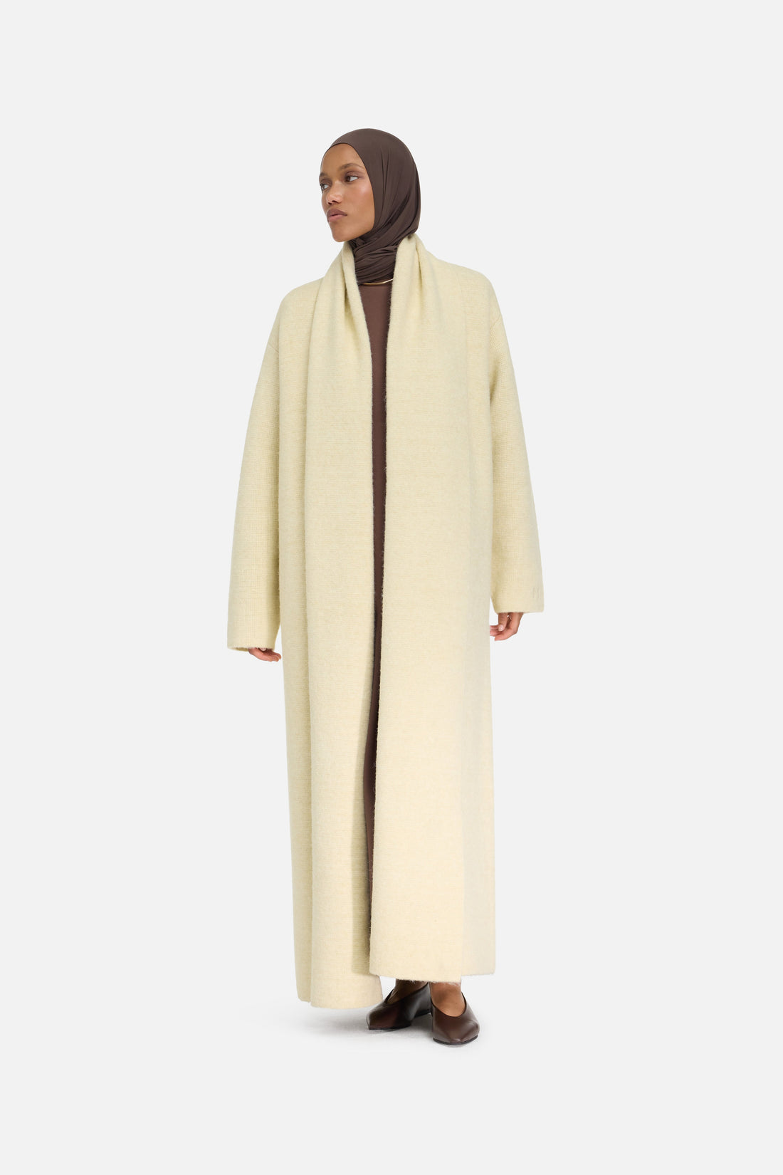 Brushed Tricot Abaya | Cloud White