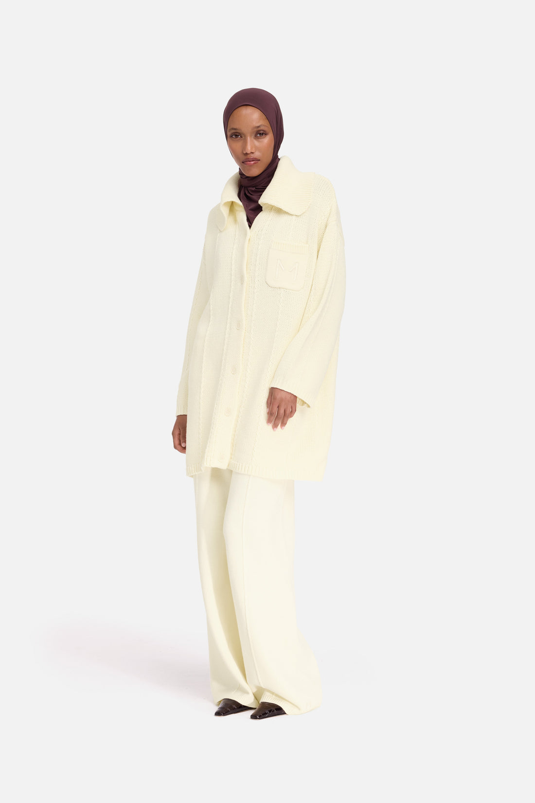 Tricoté Cable Pantalon | Porcelain