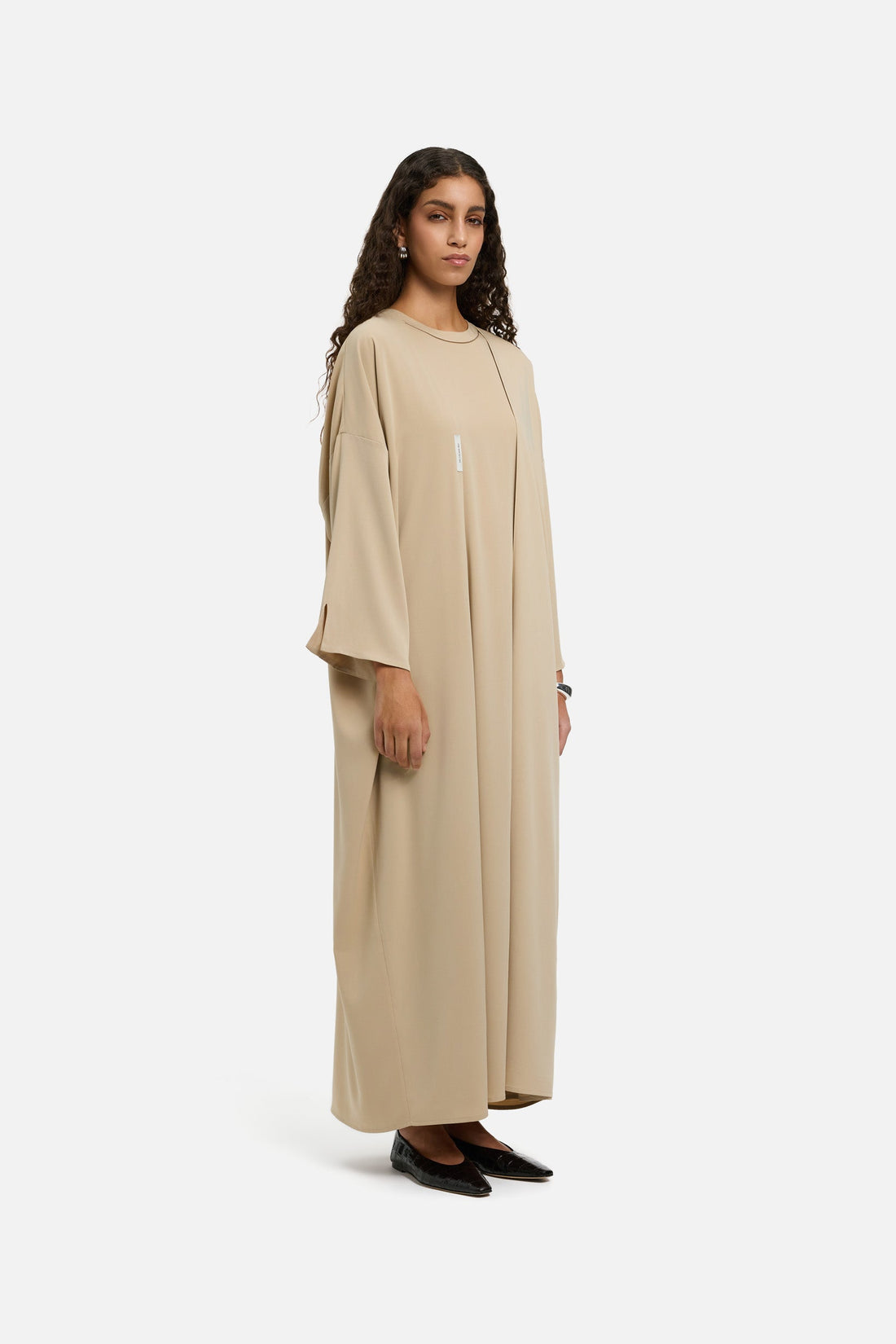 Sleeveless Tissé Robe Court | Oat