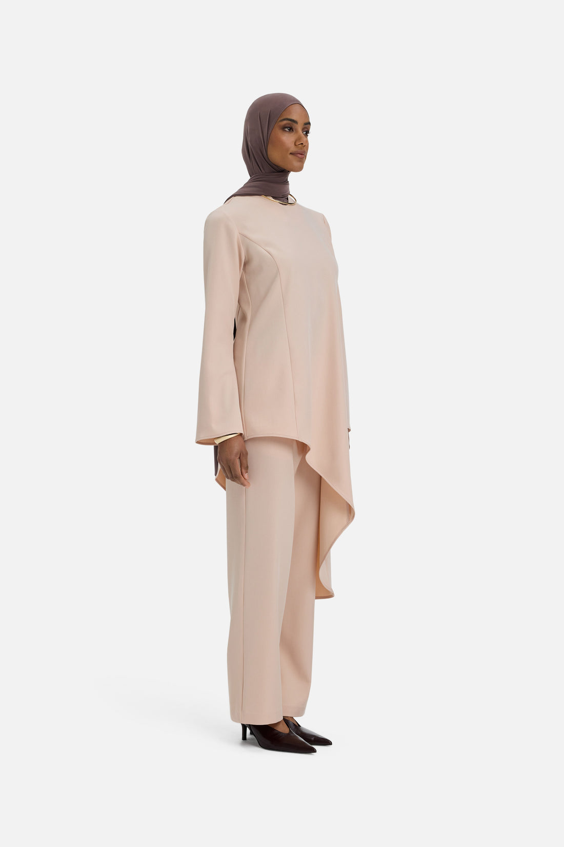 Doux Curved Tailored Haut | Dark Rose