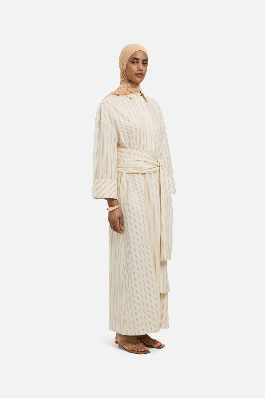 Rayé Robe Chemise | Biscotti Stripe